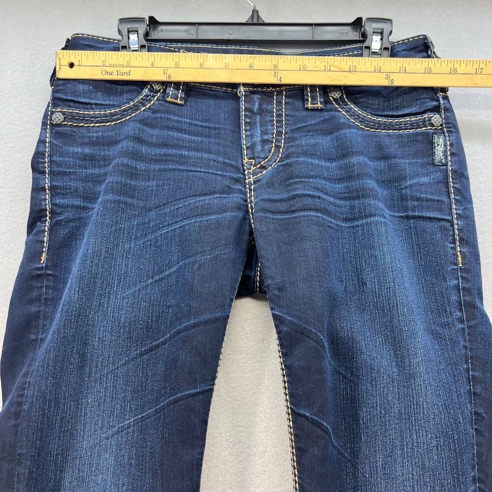 Silver Jean Co. Suki Mid Super Skinny Faux Flap Pocket W28/L31 Dark Wash - Picture 3 of 16